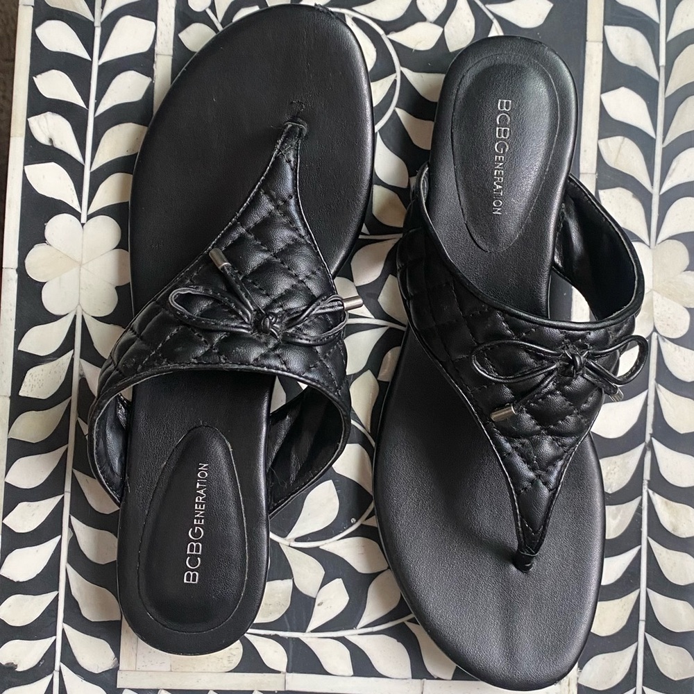 Bcbgeneration Black Leather Sandals. - image 7